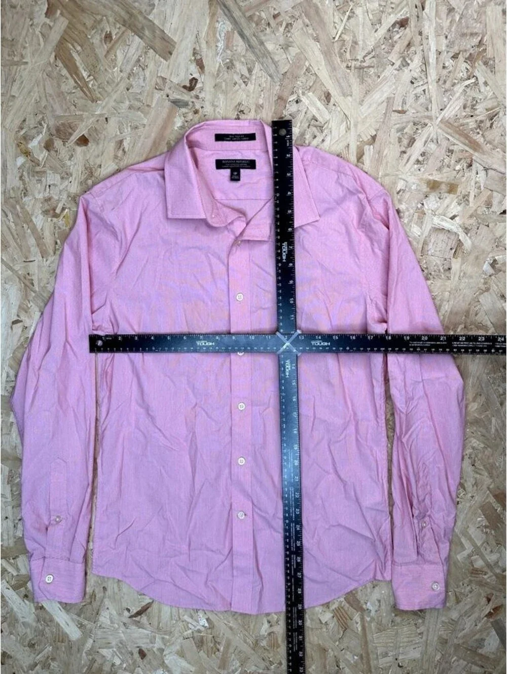 Banana Republic Shirt Mens Small Pink Slim Flex Fit Tech Stretch Cotton Button